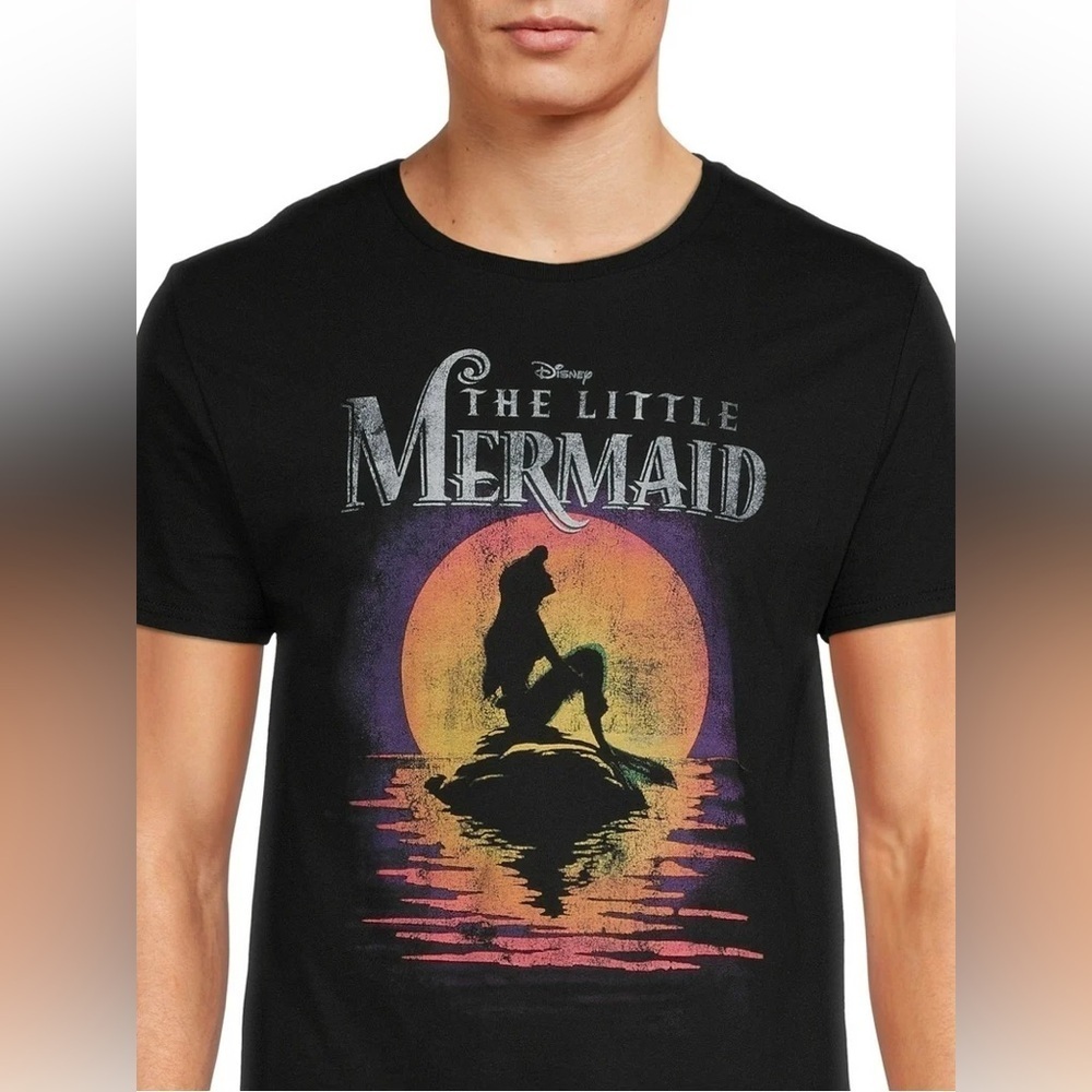 Men’s Disney The Little Mermaid Black T-Shirt Size 2XL - Picture 3 of 7